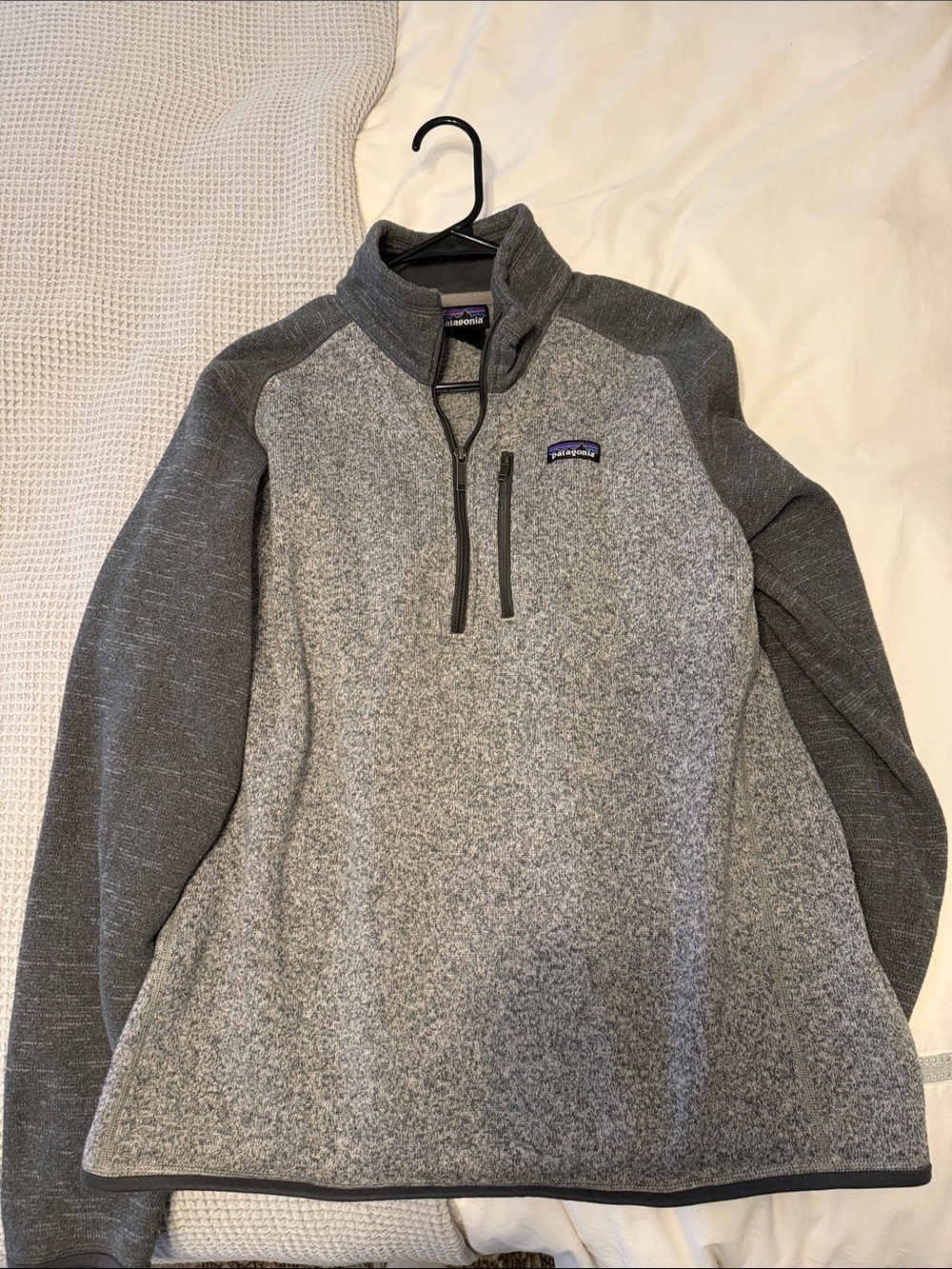 Patagonia Men’s Gray Zip-Neck Fleece Pullover